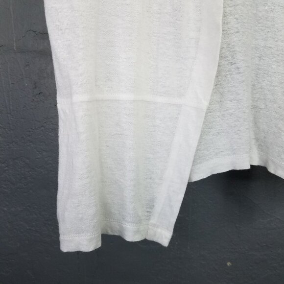 J. Jill Love Linen Cardigan Women's Petite L Sweater Open Front White Pockets - Picture 4 of 13